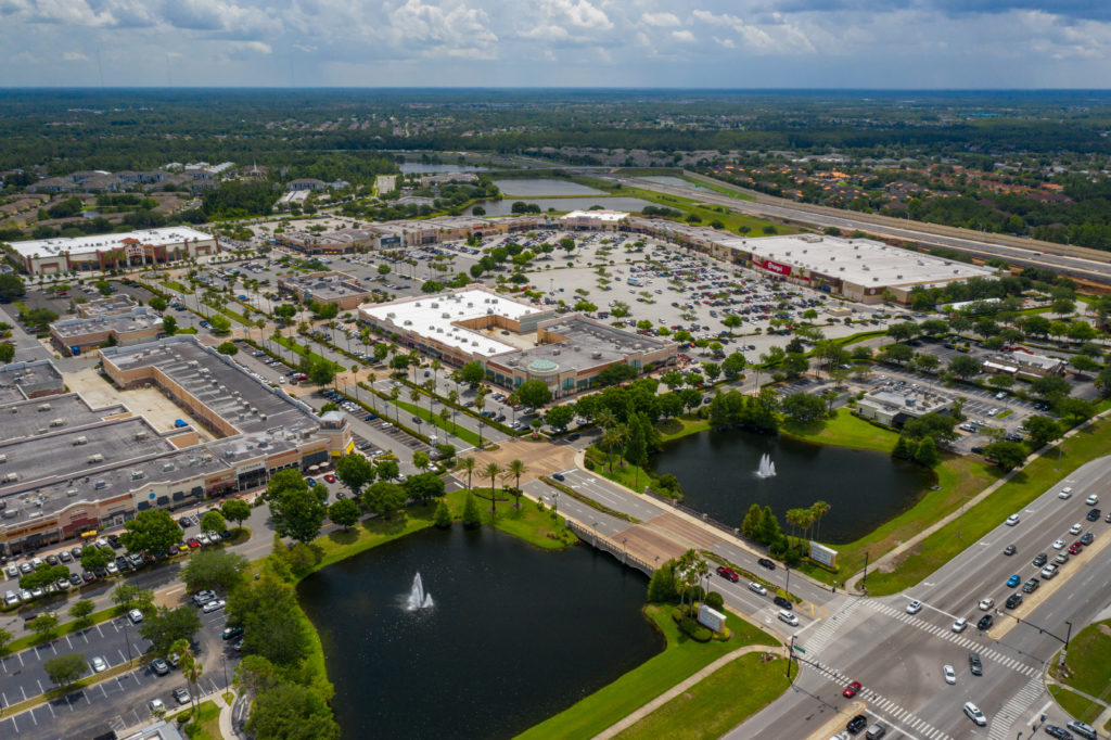 Aerial photo Waterford Lakes Town Center shopping plaza